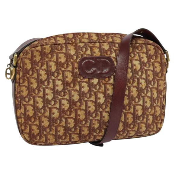DIOR Trotter Canvas Shoulder Bag Red Gold - Picture 1 of 11